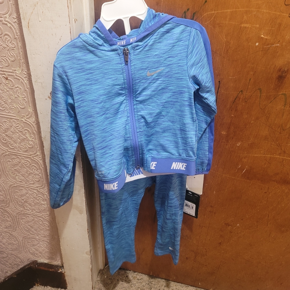 Nike blue sweat suit toddler size 2 NWT